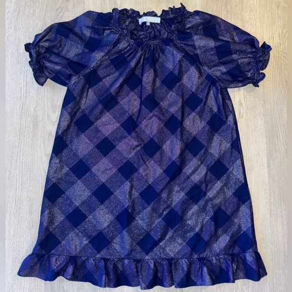 Hill House Dresses & Skirts - Hill House Blue and Purple Plaid Mini Dress